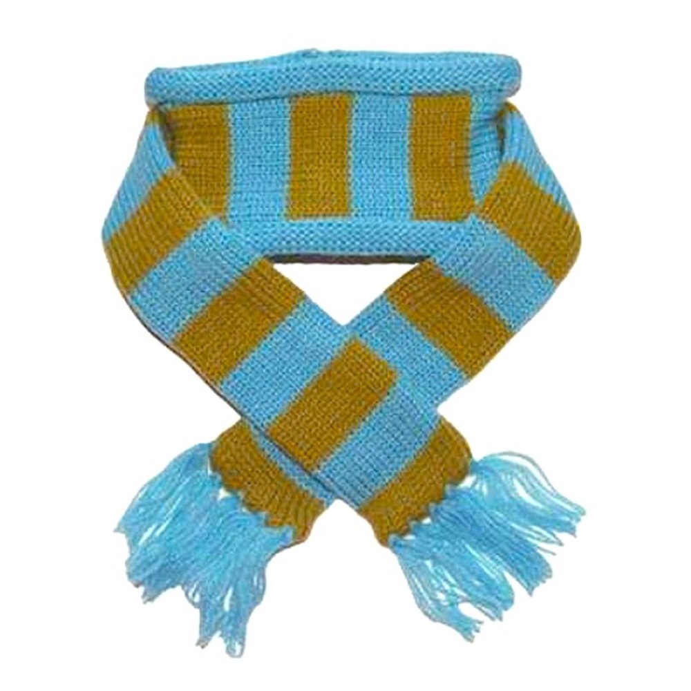 DOGO Cashmere Dog Scarf - Blue & Green Stripe - Sz S